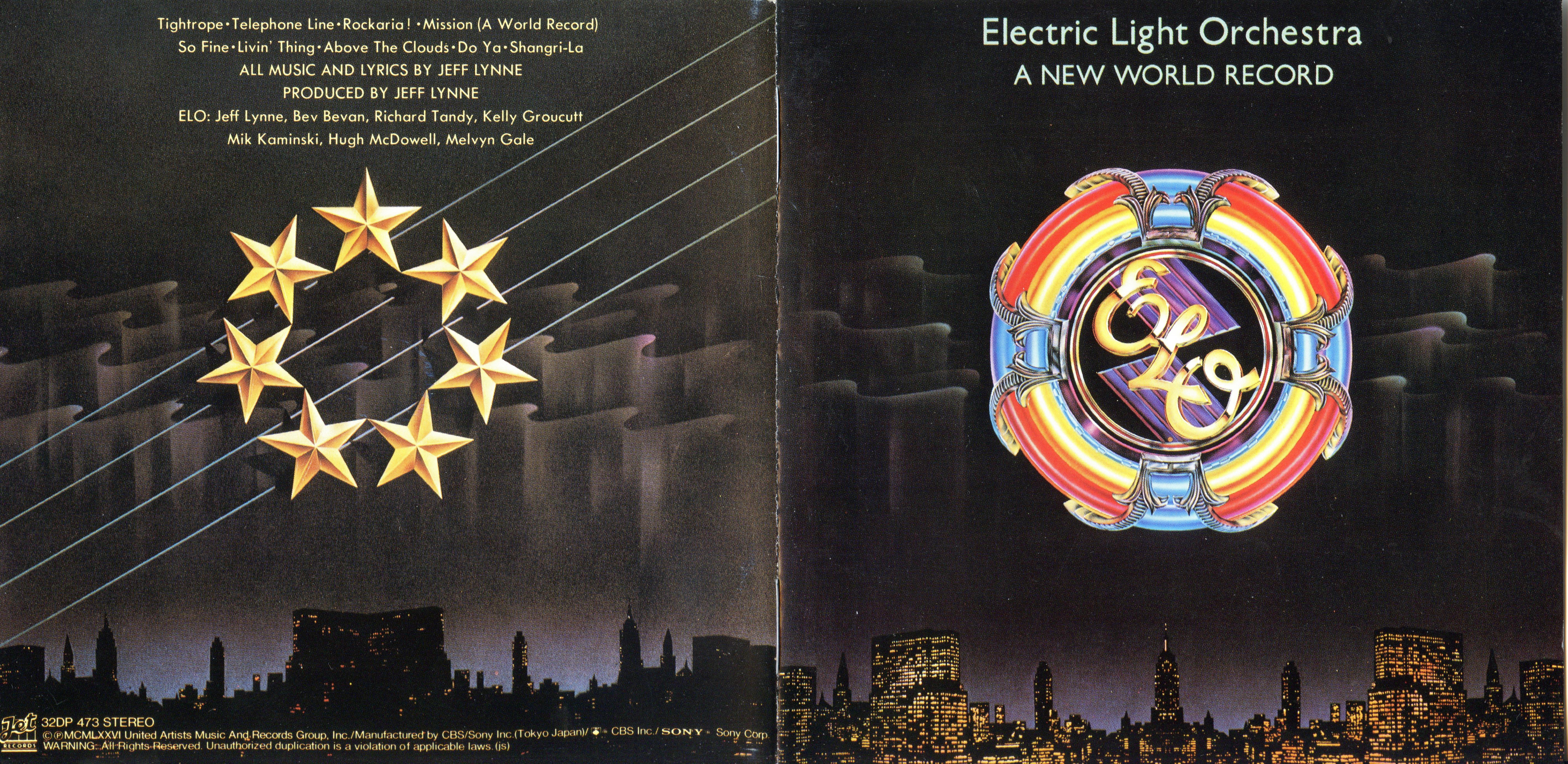 Electric Light Orchestra  A New World Record : Front + Inlay JPN